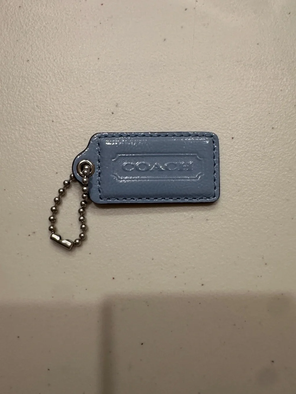 Coach Light Blue Leather hang Tag